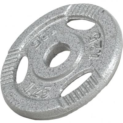 Støbejerns vægtskive med greb - 1,25 kg sølv (Restsalg)