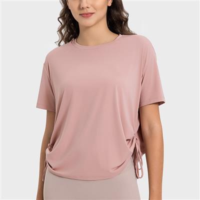 Nordic-wellness Scrunch Tee - Dusty Pink - L