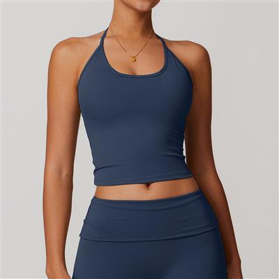 Nordic-wellness Halter Neck Top - Midnight Blue - S