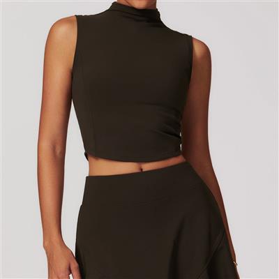 Nordic-wellness Elevate High Neck Top - Dark Brown - XL