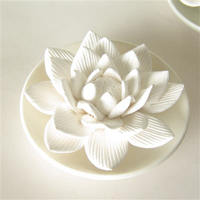 Duftsten - Hvid Lotusblomst